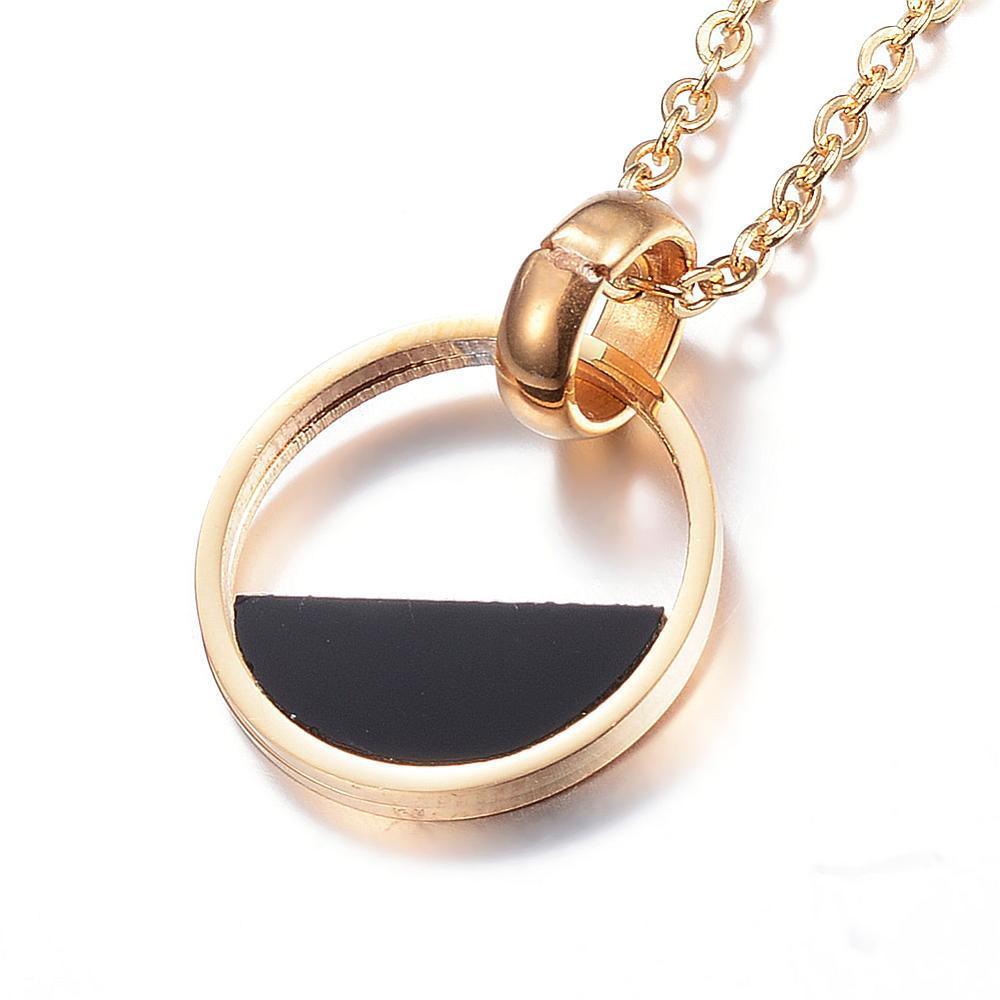 Kirurginteräsriipus ketjulla, Gold and Black