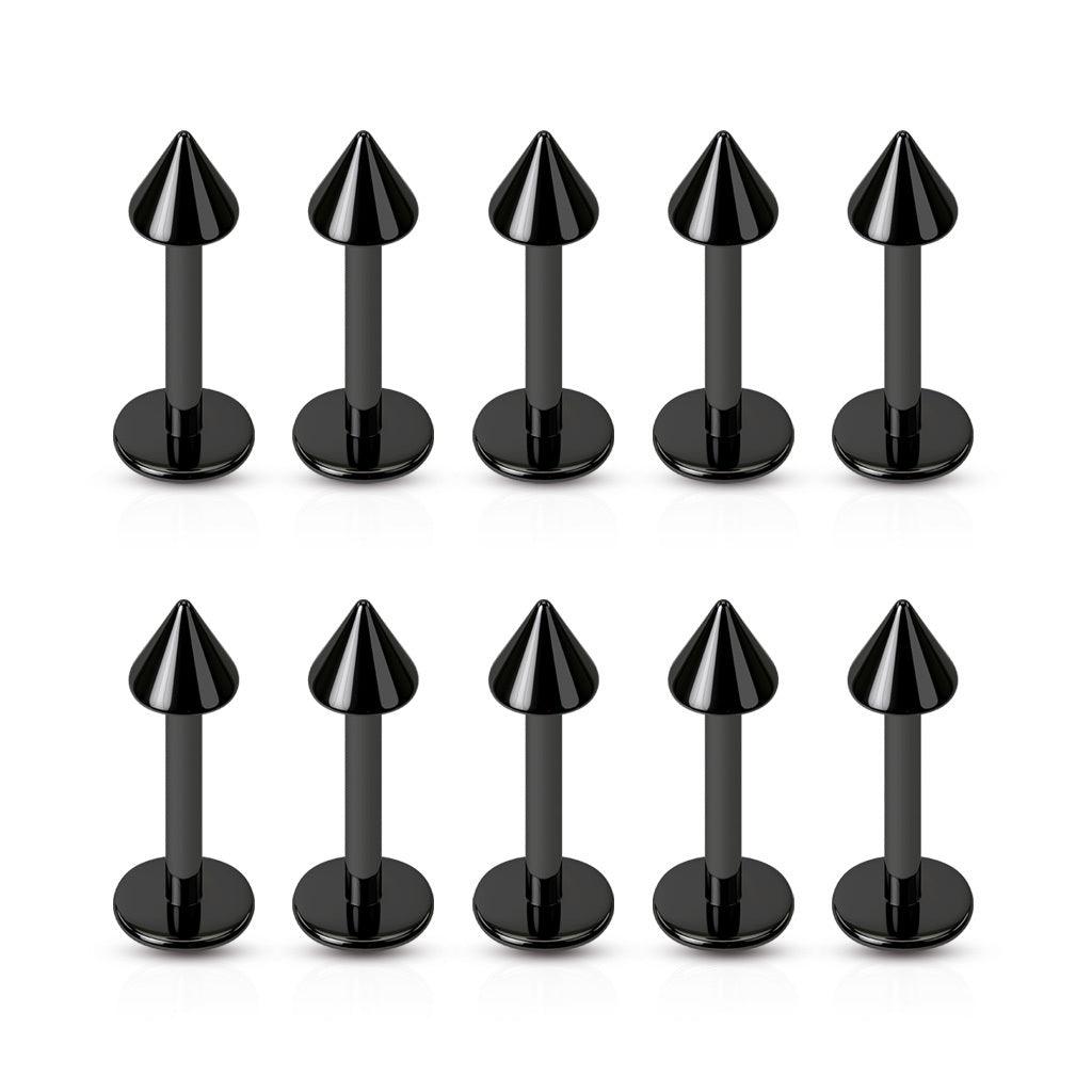 Musta Kirurginteräs Labret piikillä (1,2mm/3mm)