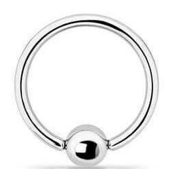 Lävistysrengas 1,2mm, BCR Surgical Steel -pallolukkorengas (4mm pallo)