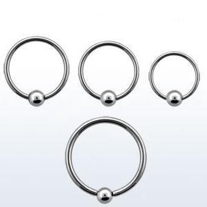 Lävistysrengas 1,2mm, BCR Surgical Steel -pallolukkorengas (4mm pallo)