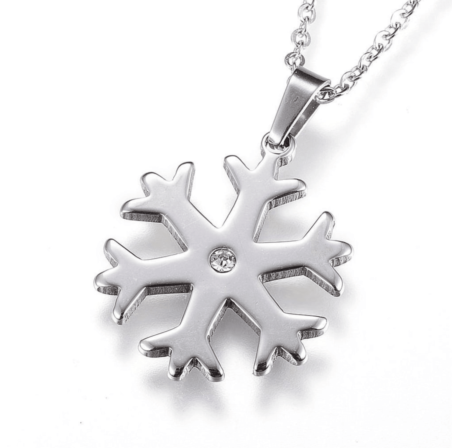 Kirurginteräsriipus ketjulla, Lumihiutale