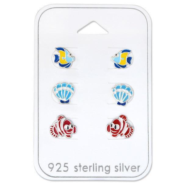 Silver children's earring set, Nemo