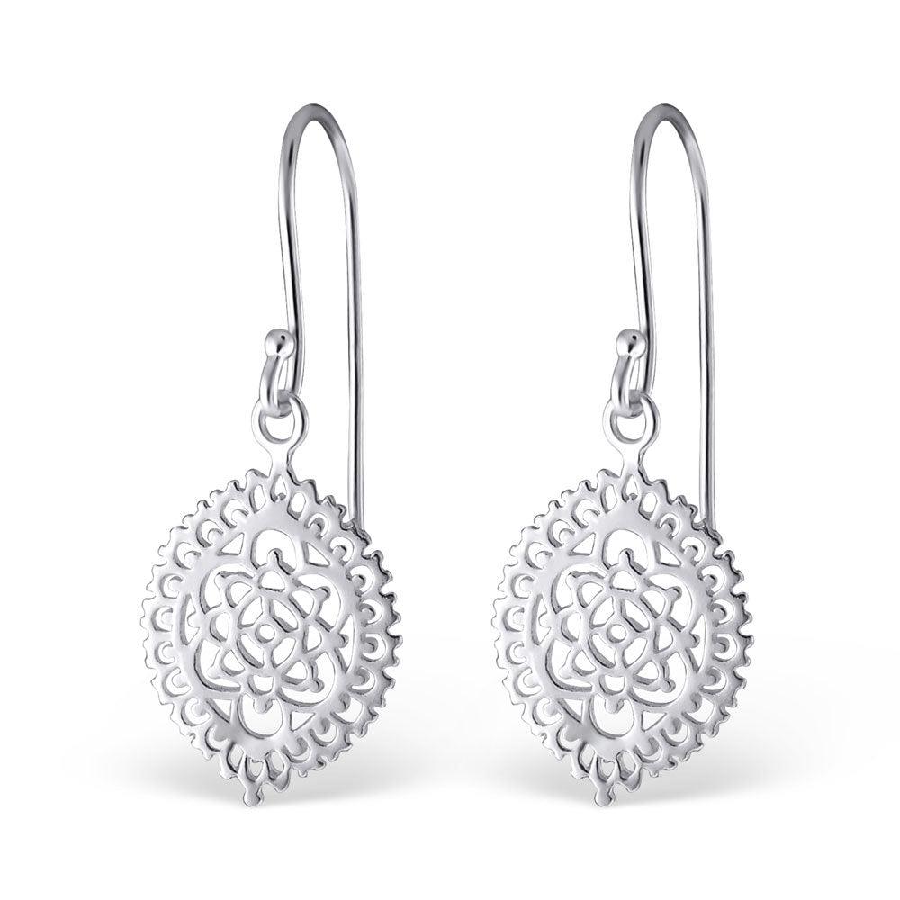 Silver earrings, Romantic Lace Mandala