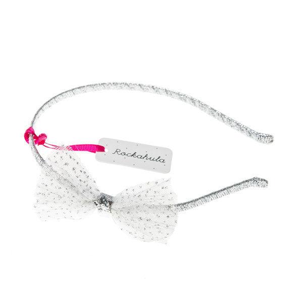 Hiuspanta, Rockahula KIDS|Glitter Mesh Bow Alice Band Silver