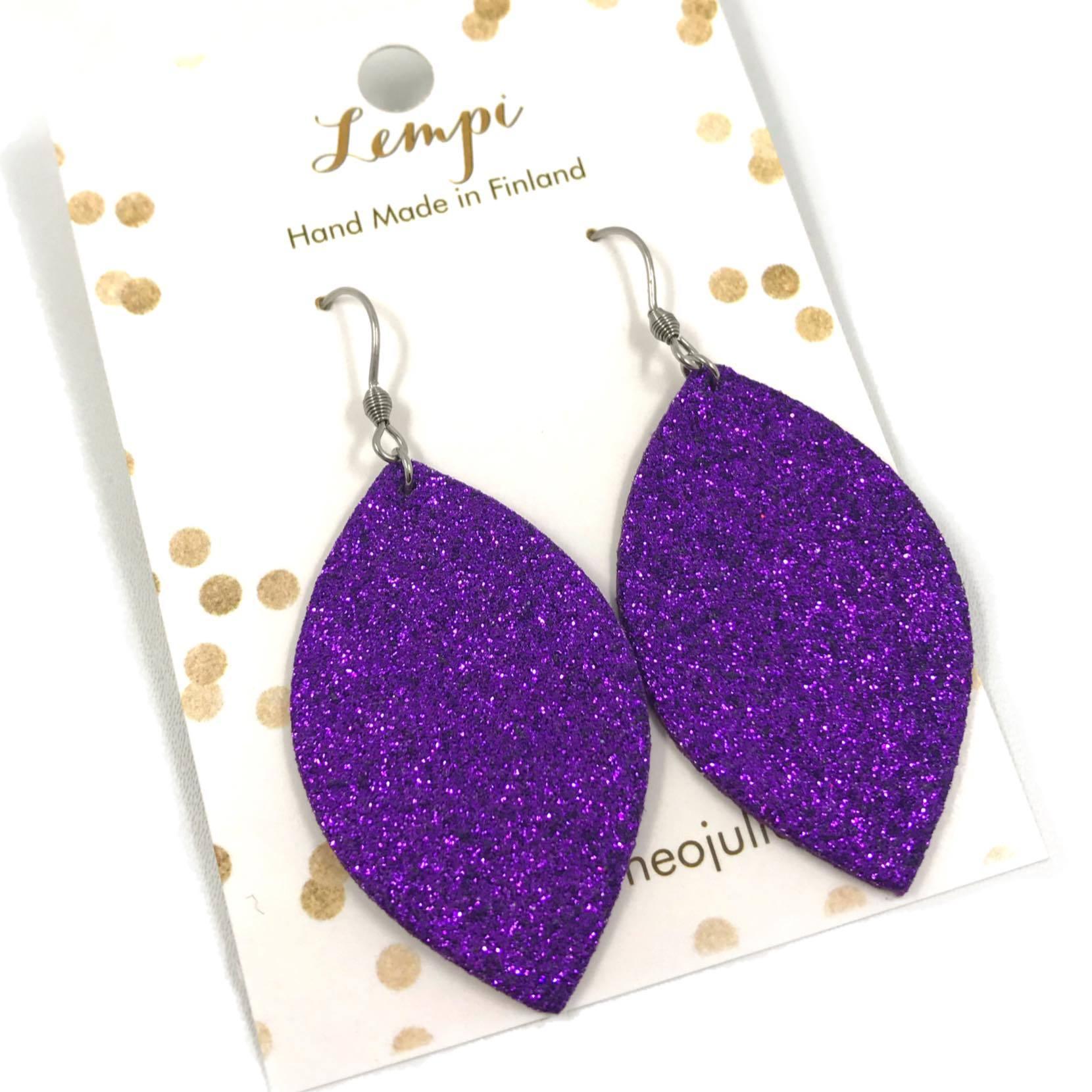 LEMPI-korvakorut, Iisa (glitter violetti)