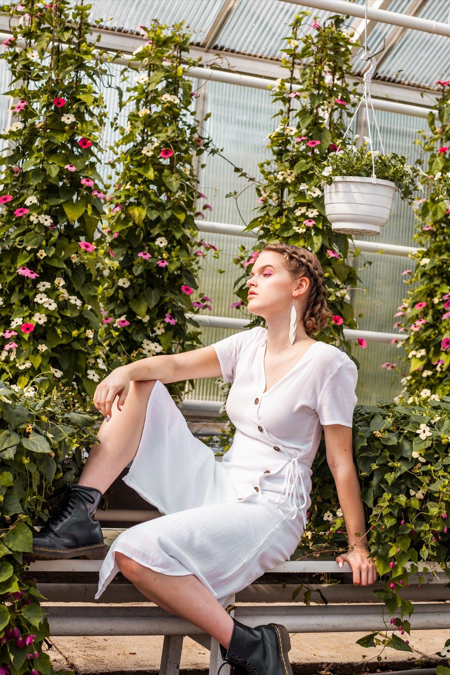 LEMPI-korvakorut, Laura (valkoinen glitter, kolmiosainen)