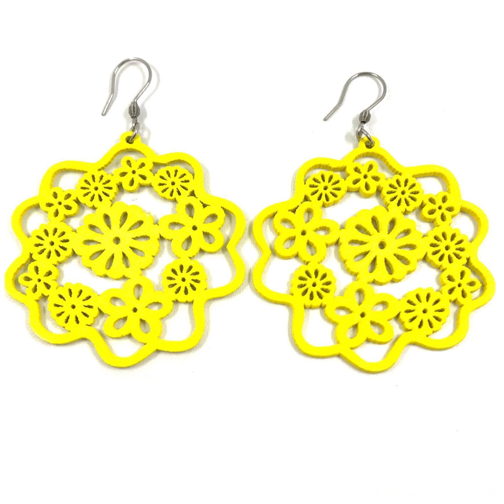 Wooden earrings, Pepper (yellow)