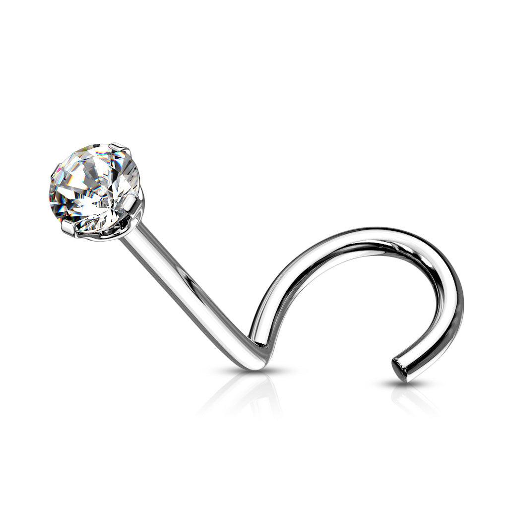 Nenäkoru, nenänappi Prong Set Round CZ (1mm/3mm)