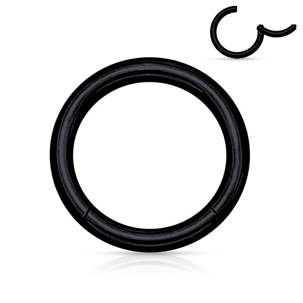 Lävistysrengas, Hinged Segment Ring in Black 1,6mm/monta kokoa