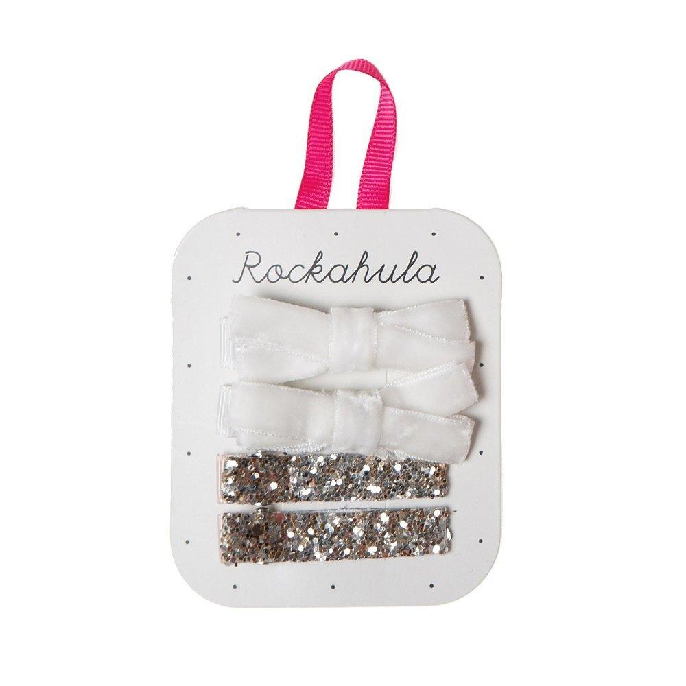Hiuskoru/pinni, Rockahula KIDS|Velvet and Glitter Clips White