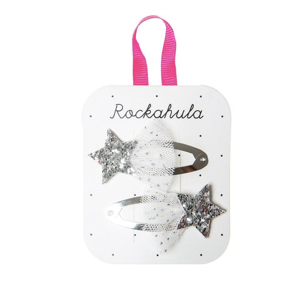 Hiuskoru/pinni, Rockahula KIDS|Shooting Star Glitter Clips Silver