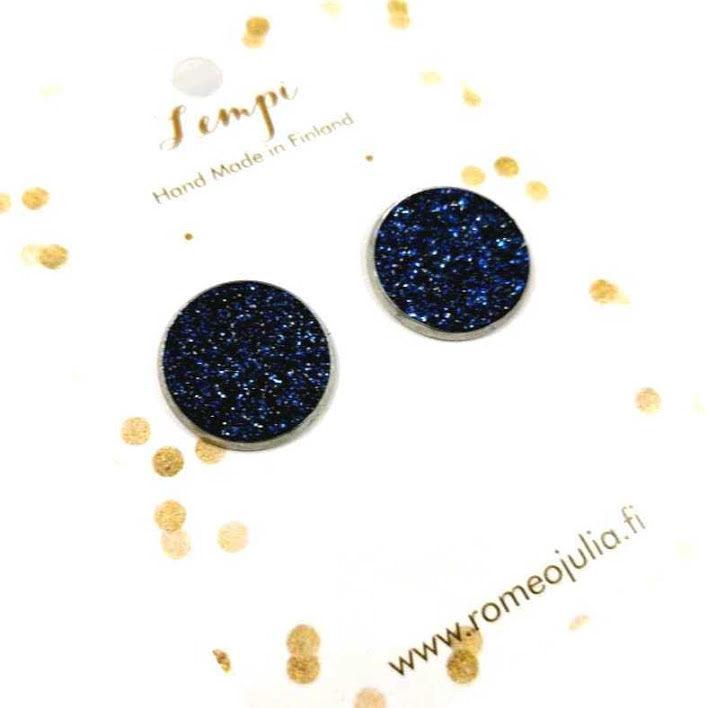 LEMPI earrings, Veera (dark blue glitter, S)