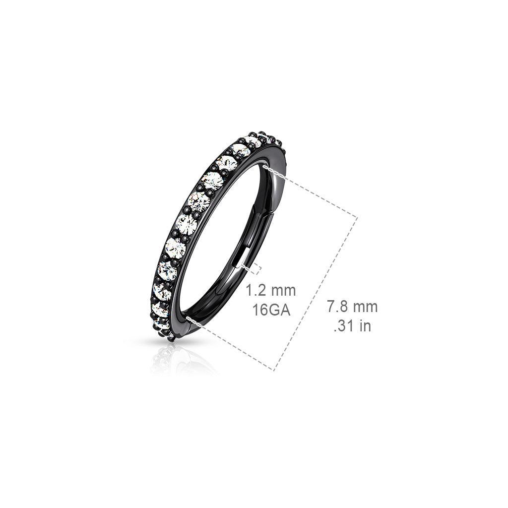 Lävistysrengas, High Quality Surgical Steel Hinged Rings with CZ/RGD