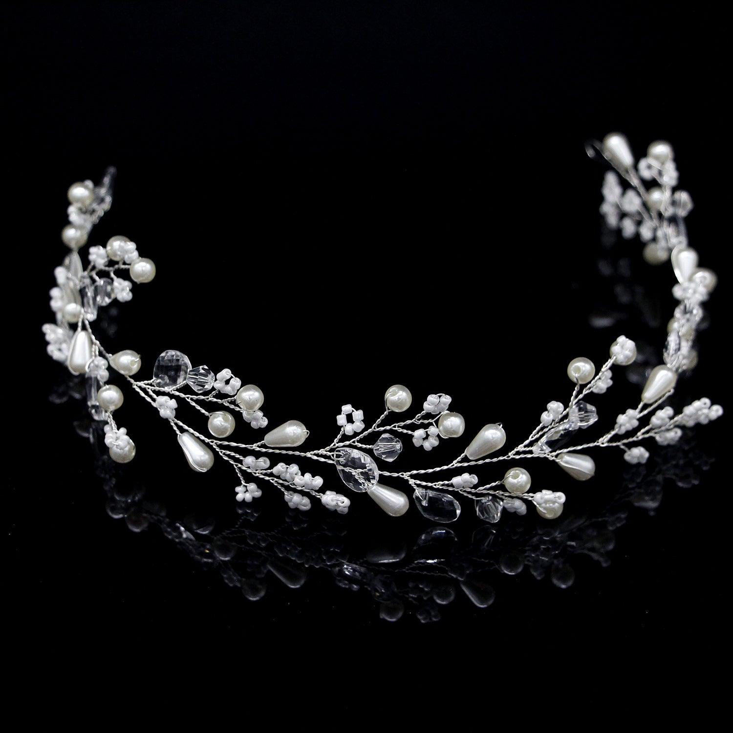 Hiuskoru, köynnös/ROMANCE, Beautiful Pearl Headpiece in Silver