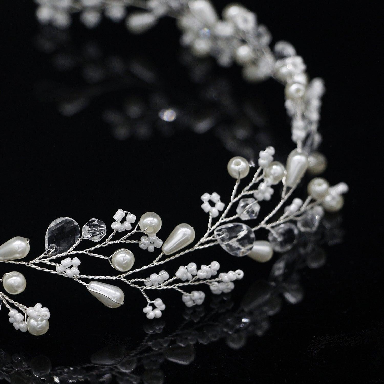 Hiuskoru, köynnös/ROMANCE, Beautiful Pearl Headpiece in Silver