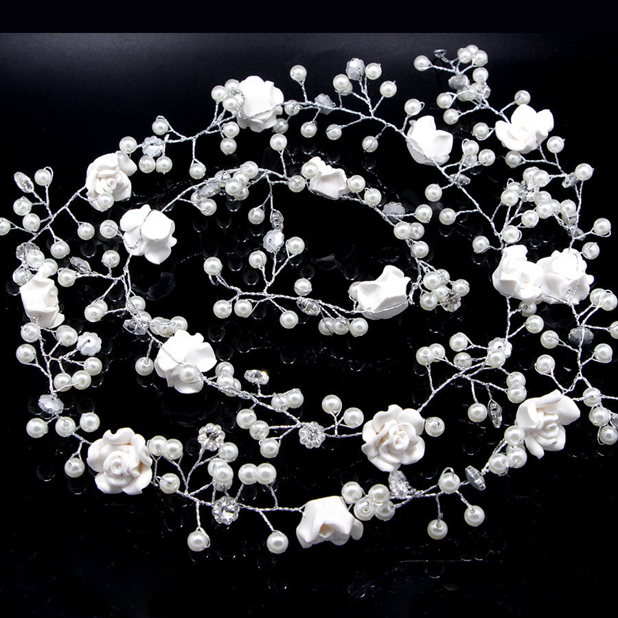 Hair ornament, vine/ROMANCE, Long Headpiece with Roses