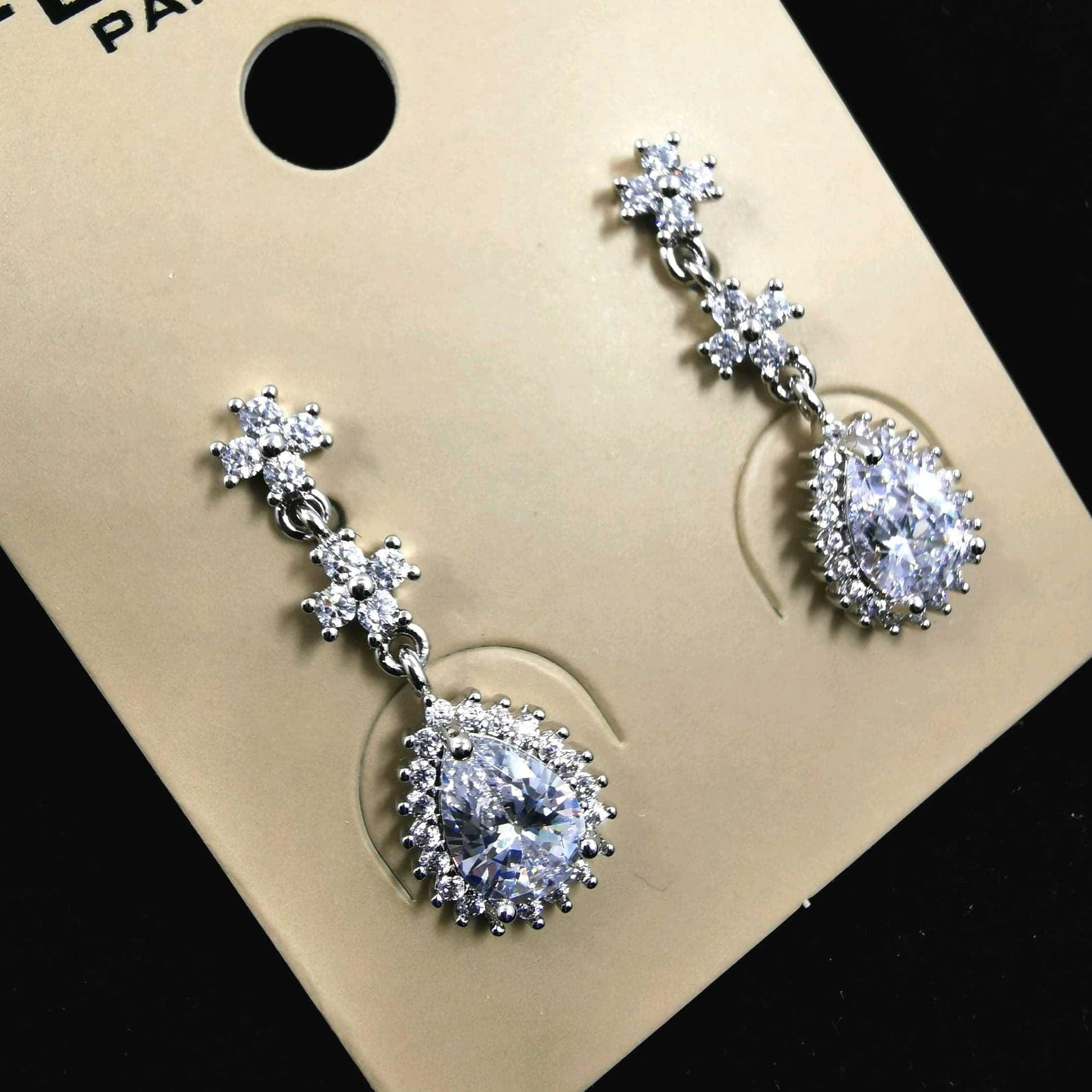 Crystal earrings/FLOLY Paris, Sylvie (clear drop)
