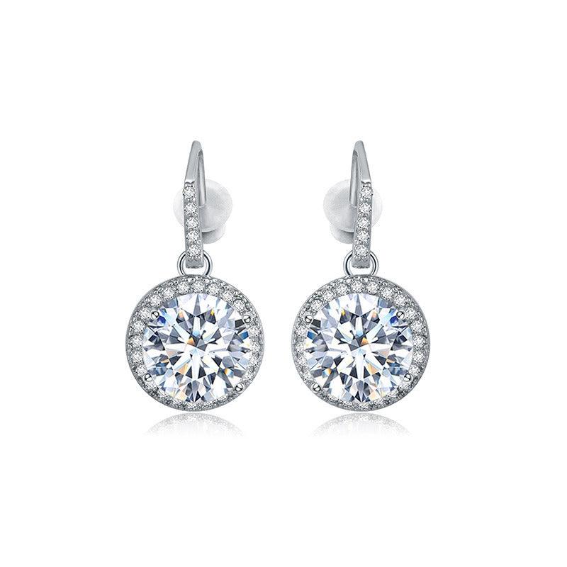 Party earrings, ROMANCE/Beautiful CZ Earrings in Silver