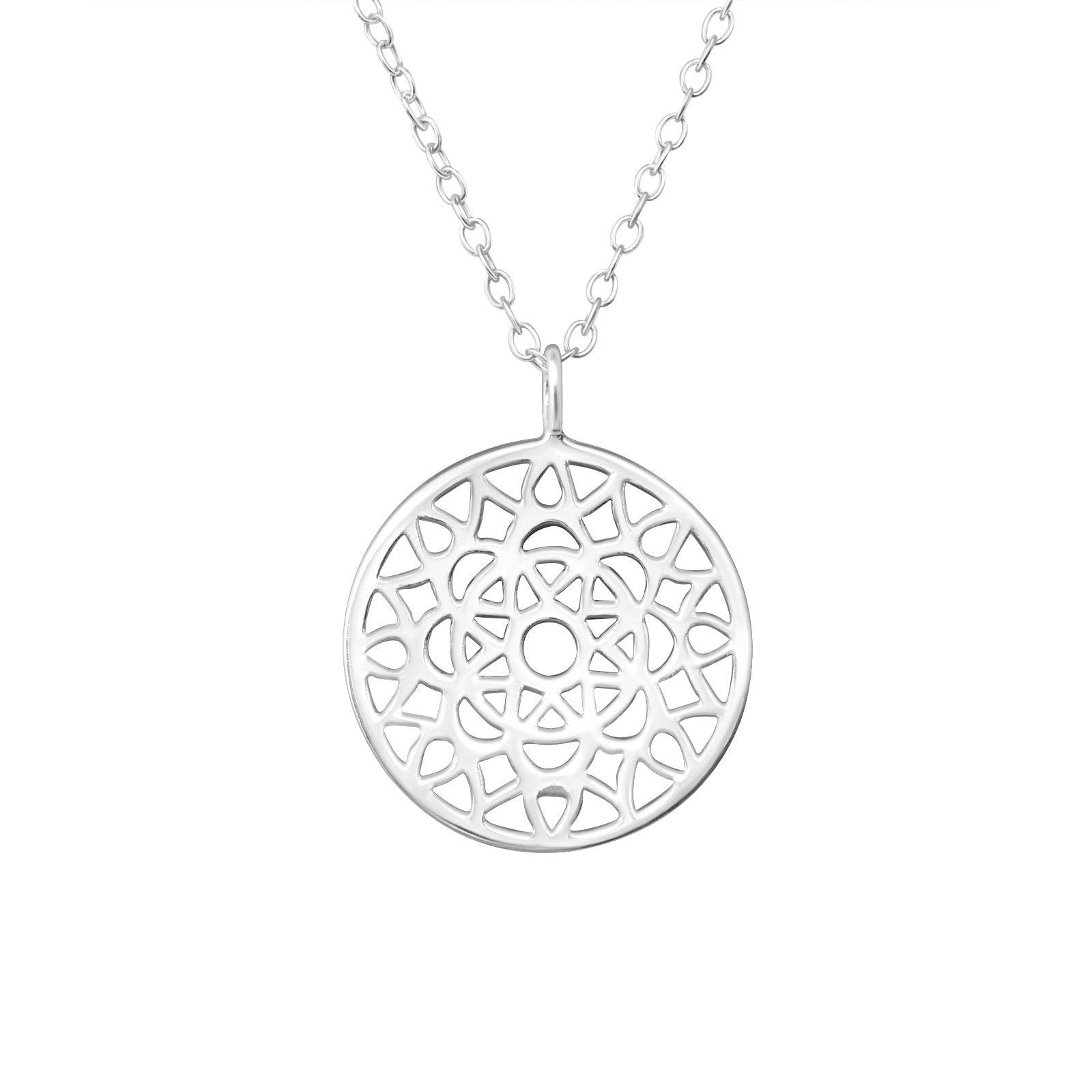 Silver necklace, Mosaic Lace