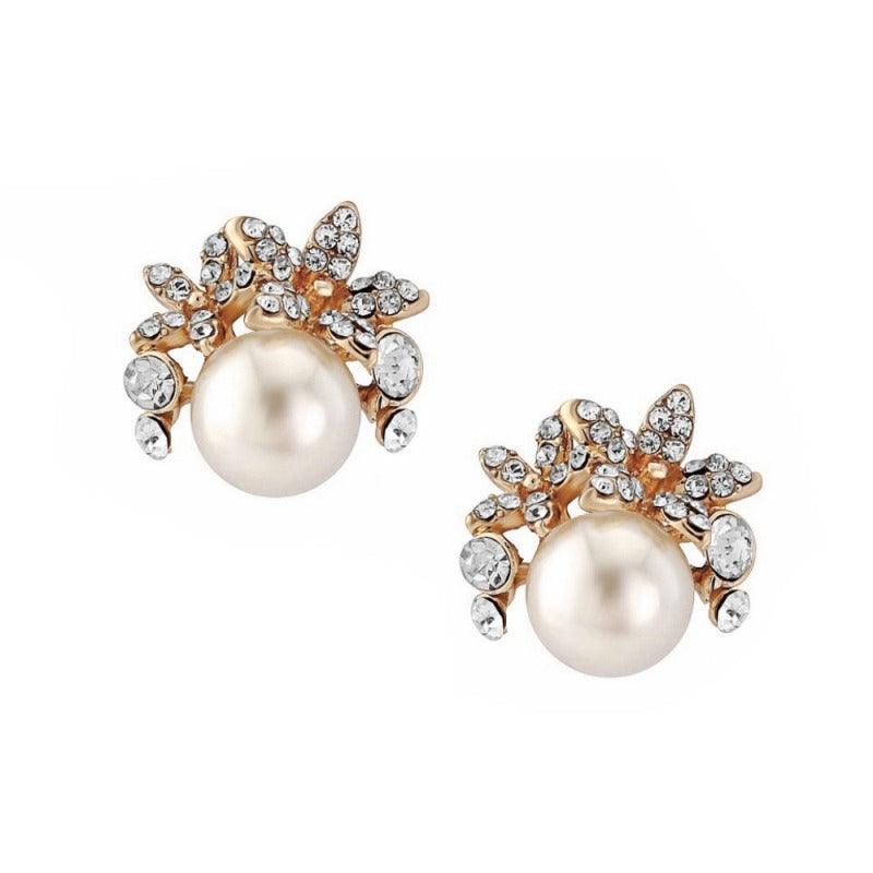 Helmikorvakorut, ATHENA BRIDAL JEWELLERY|Chic Pearl Rosegold Earrings