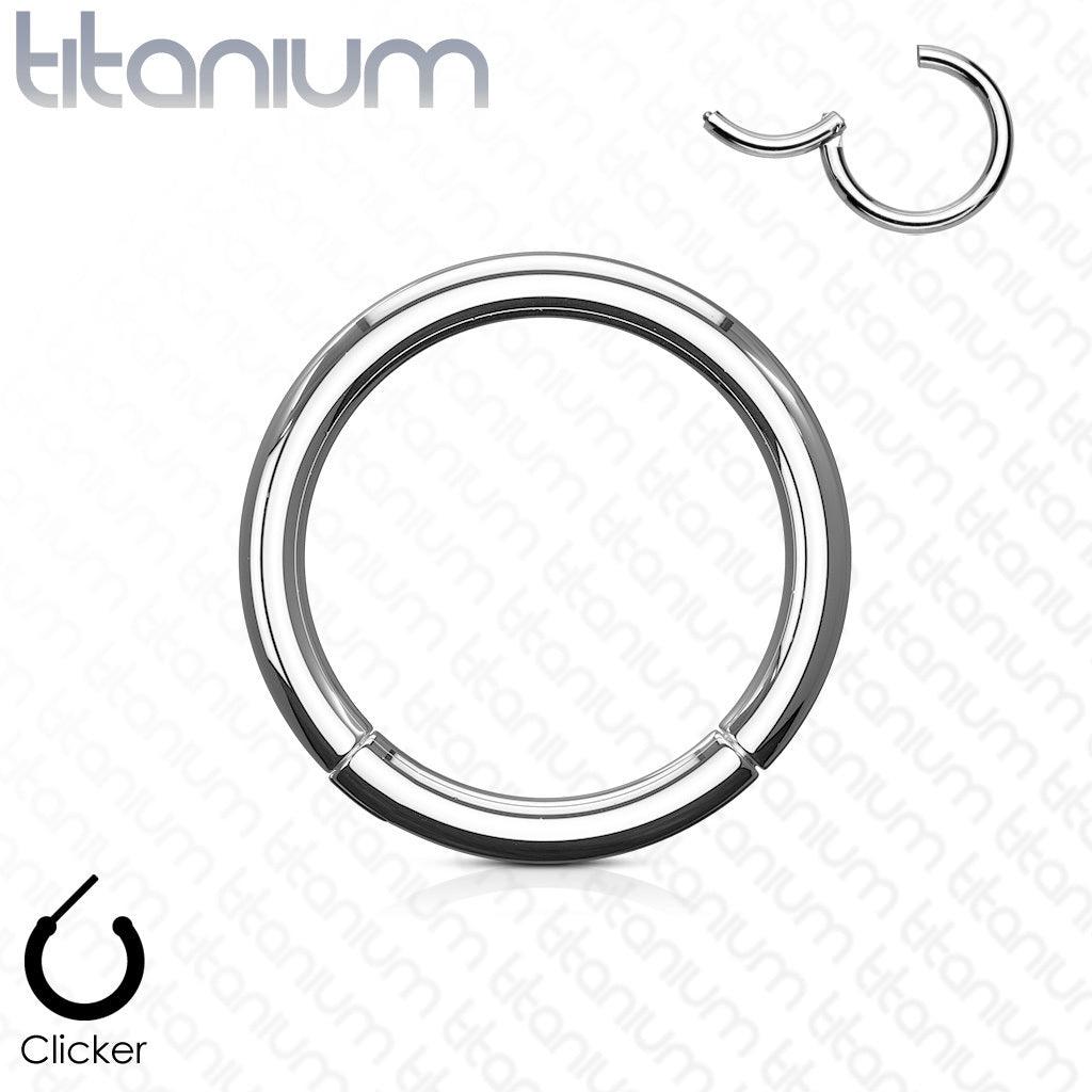 Lävistysrengas 1mm, Titanium Essential Ring – sileä titaaninen clicker
