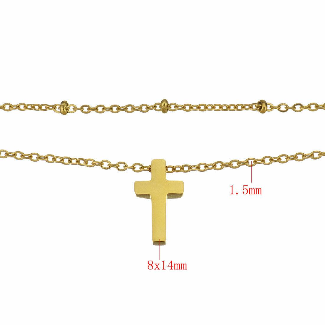 Kirurginteräsrannekoru, Cross Charm Bracelet -ristirannekoru