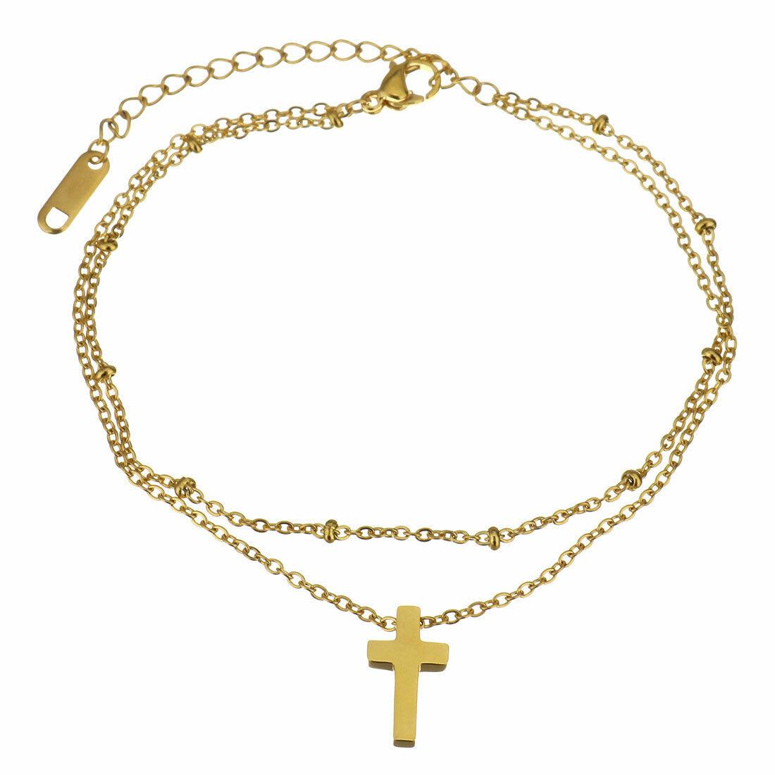 Kirurginteräsrannekoru, Cross Charm Bracelet -ristirannekoru