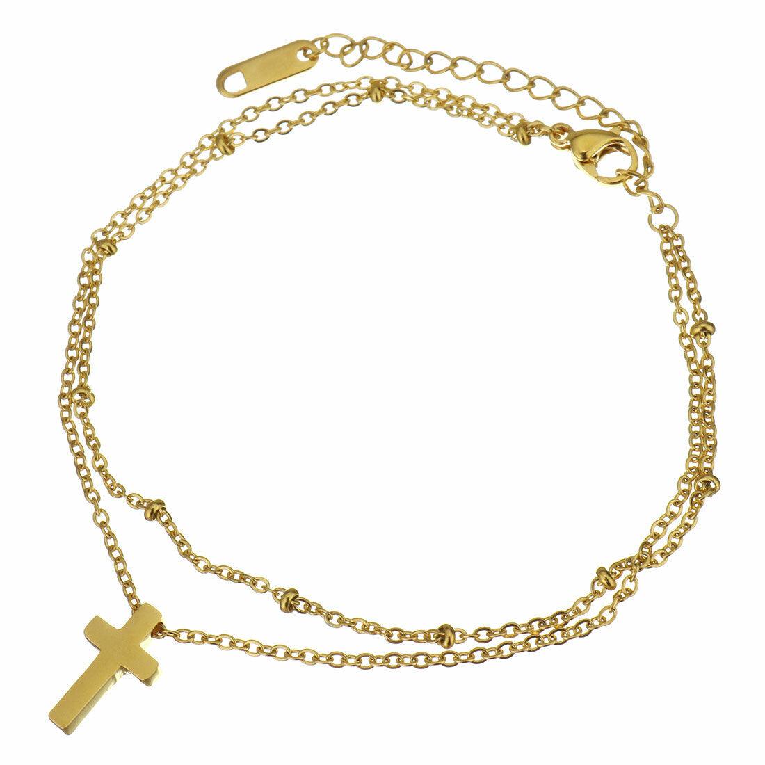 Kirurginteräsrannekoru, Cross Charm Bracelet -ristirannekoru