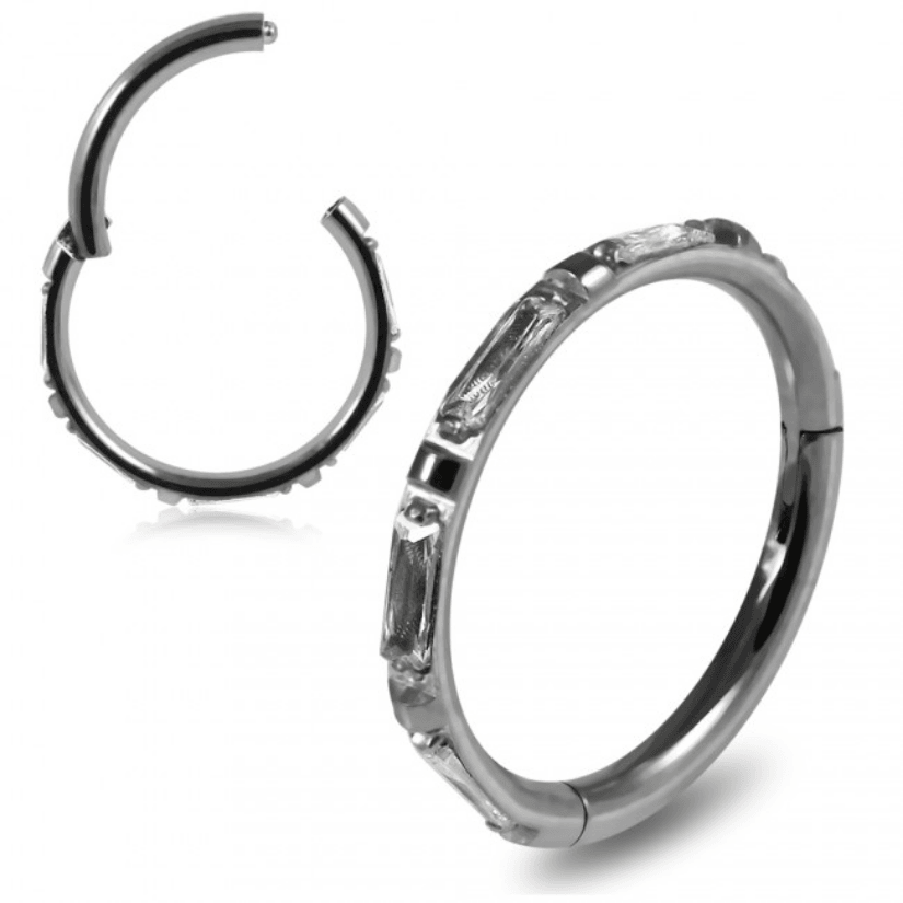 Lävistysrengas, Premium CZ Segment Clicker in Steel