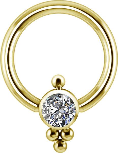 Lävistysrengas, Titanium Cluster Balls with Crystals in GLD