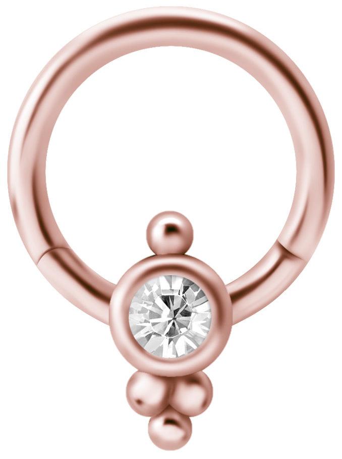 Lävistysrengas, Titanium Clicker 14-22K RGD with Crystals