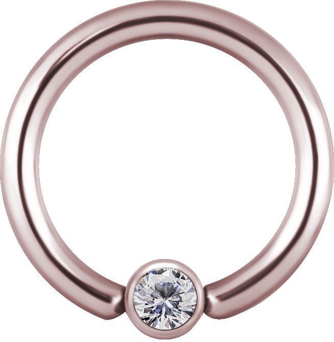 Lävistysrengas 1,2mm, Titanium BCR with Crystals in RGD