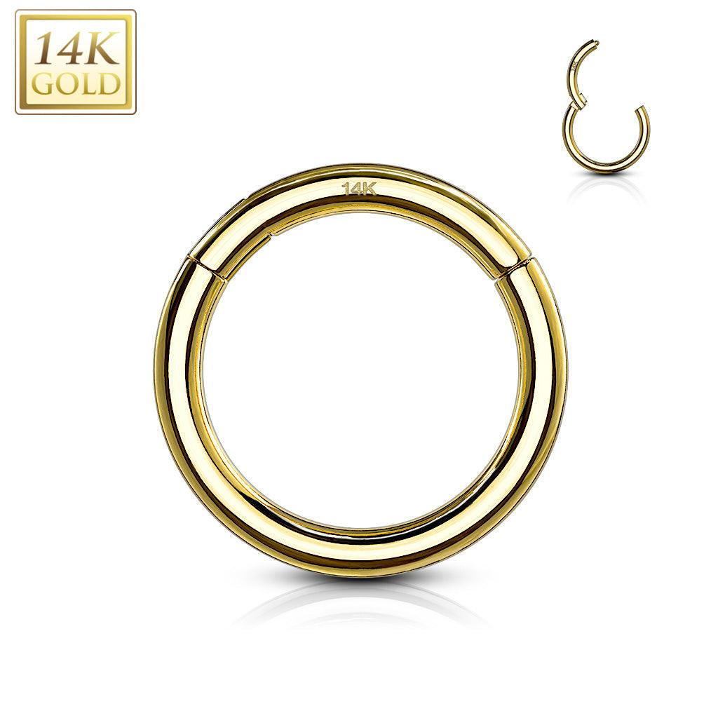 Lävistysrengas Ø8mm, High Quality 14K Gold Hinged Rings -kultarengas