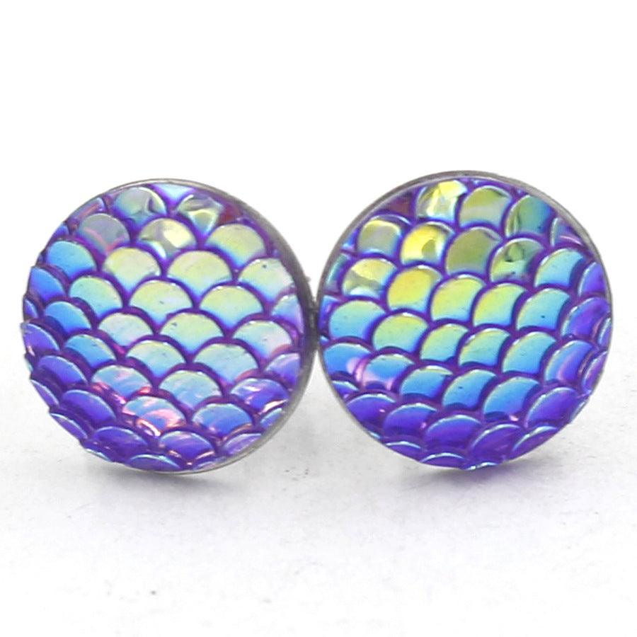 Kirurginteräksiset korvanapit, Mermaid in Purple -merenneitonapit