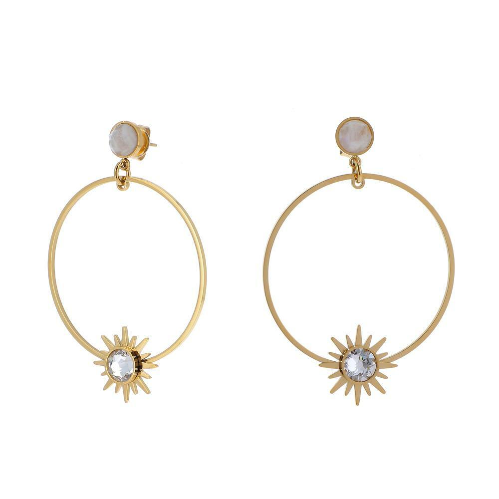Korvakorut, BOHM PARIS|Boucles Candice avec agate blanche
