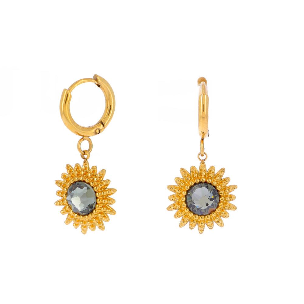 Korvakorut, BOHM PARIS | Boucles D'oreilles Soleil avec cristal gris