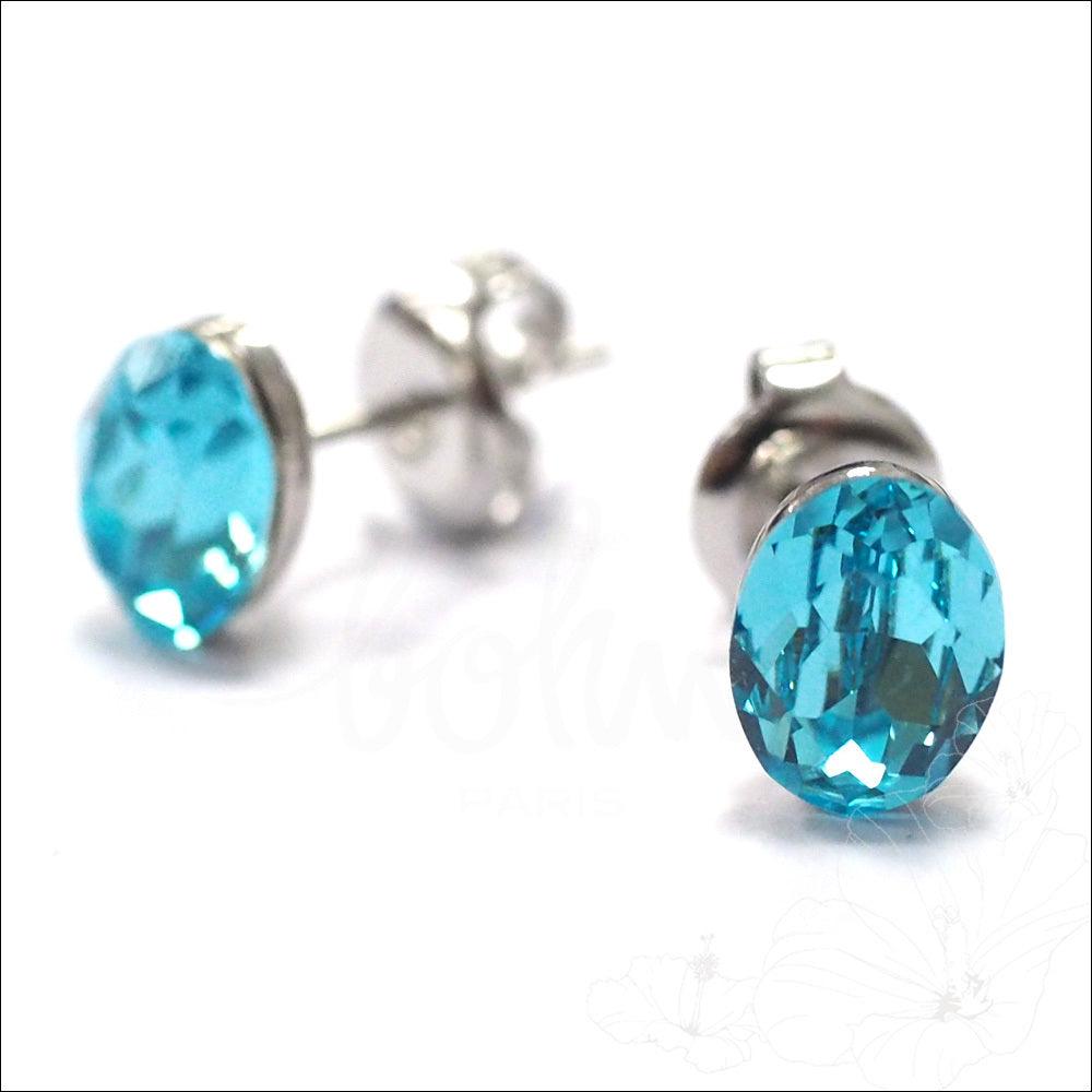 Earrings, BOHM PARIS|Boucles D'oreilles Sylvie avec Cristal Turqoise