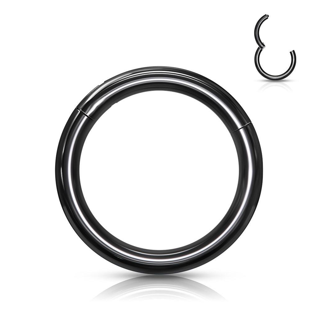 Lävistysrengas 0,8mm, Titanium Clicker in Black