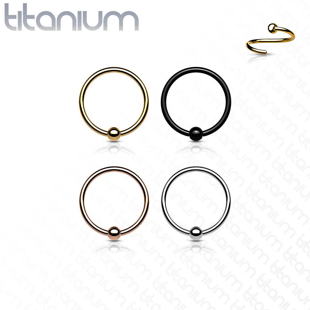 Lävistysrengas 0,8mm, Implant Grade Titanium Bendable Ring in Black