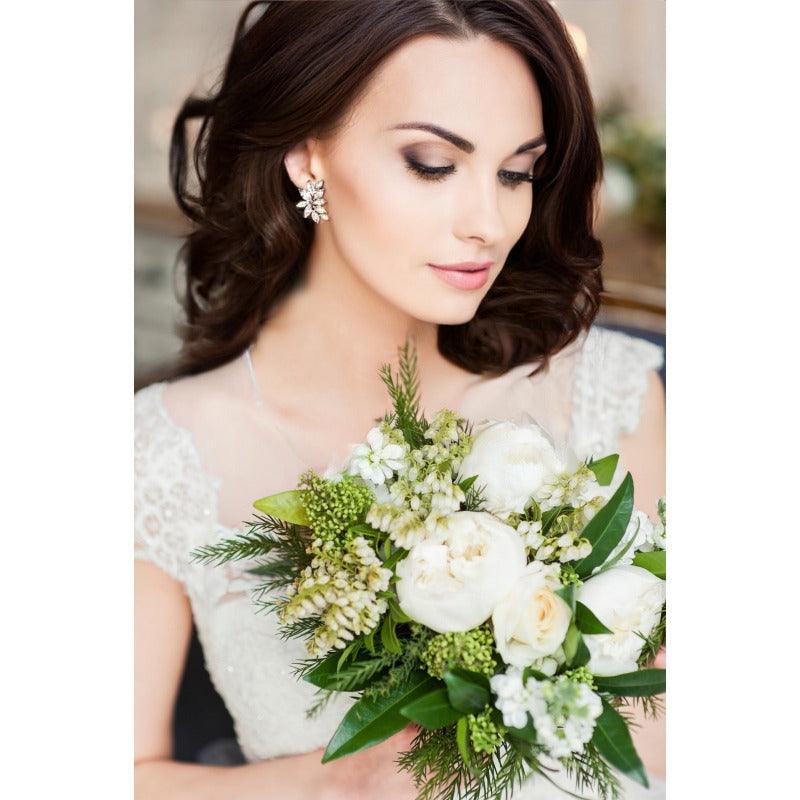 Kristallikorvakorut, ATHENA BRIDAL|Luxurious Cluster Earrings