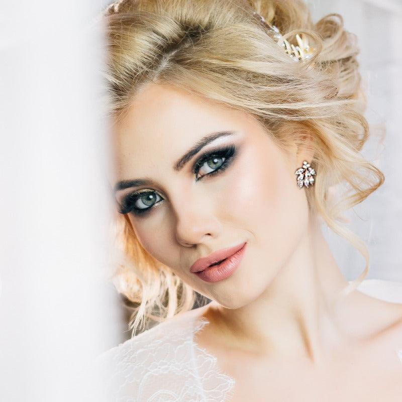 Crystal earrings, ATHENA BRIDAL|Dainty Bella Earrings in Gold