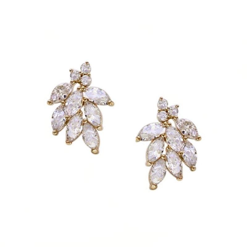 Crystal earrings, ATHENA BRIDAL|Dainty Bella Earrings in Gold
