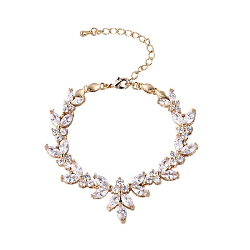 Rannekoru, ATHENA BRIDAL|Elegant Cubic Zirconia Bracelet in Gold