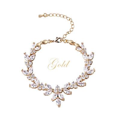 Rannekoru, ATHENA BRIDAL|Elegant Cubic Zirconia Bracelet in Gold