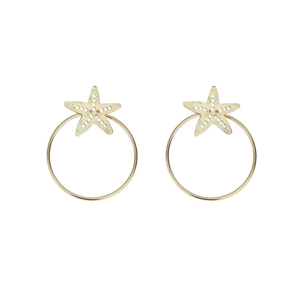 Korvakorut, FRENCH RIVIERA|Summer Seastar Earrings in Gold