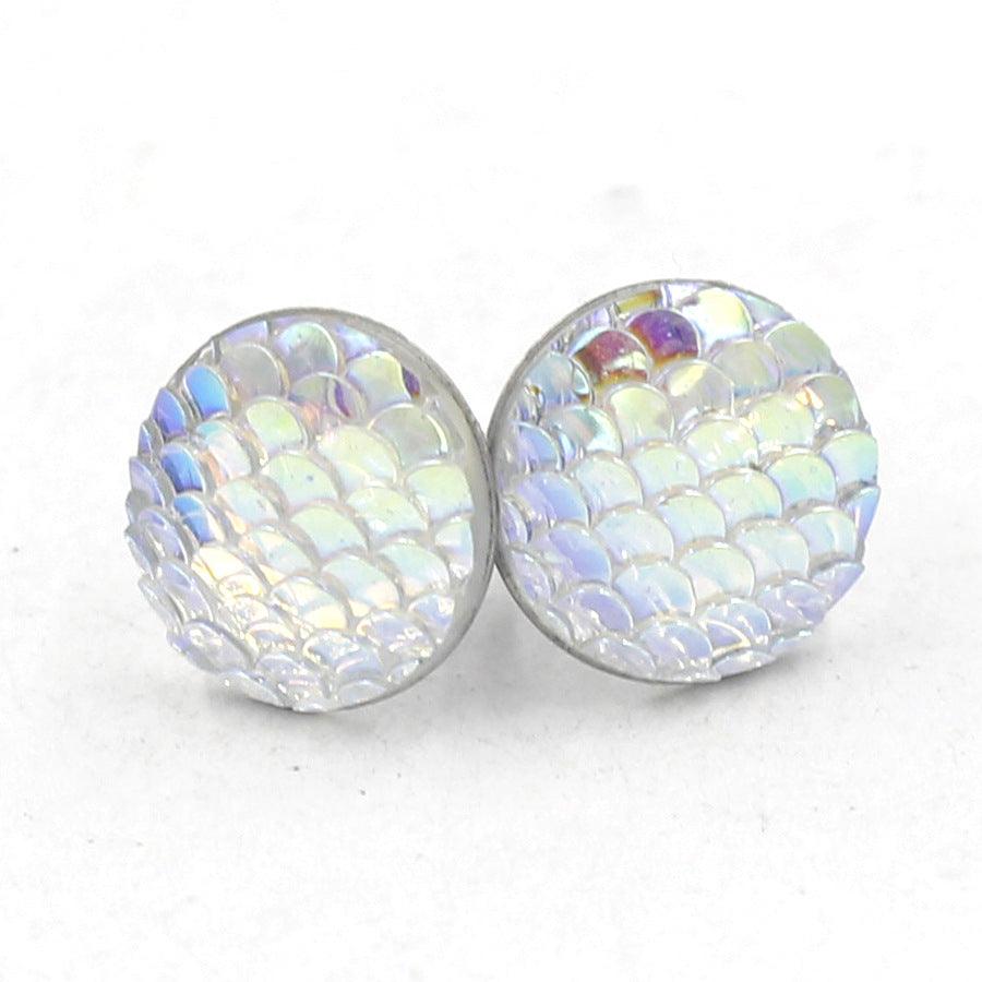 Kirurginteräksiset korvanapit, Mermaid in White -merenneitonapit