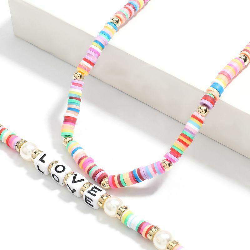 Kaulakorusetti, PAPARAZZI|Colourful Surf Necklace with Love Text