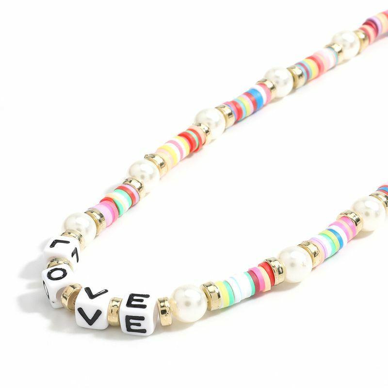 Kaulakorusetti, PAPARAZZI|Colourful Surf Necklace with Love Text