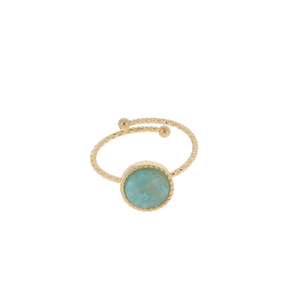 Sormus, BOHM PARIS|Bague Chloe dorée avec amazonite