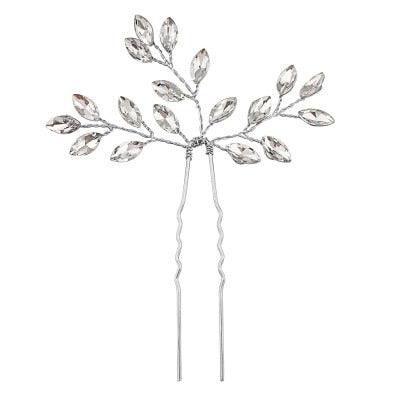 Hiuskoru, ATHENA BRIDAL|Dainty Silver Hairpin with Crystals